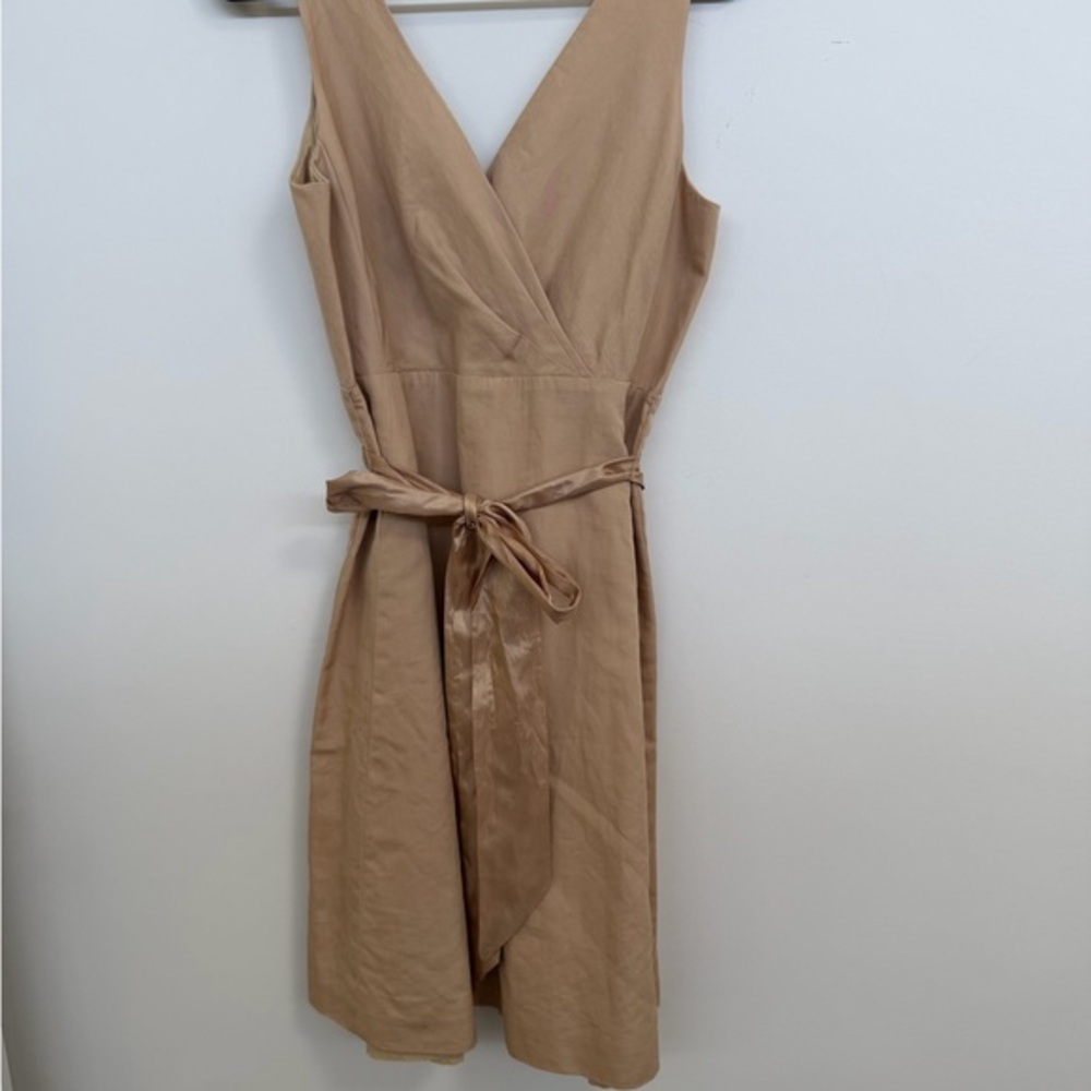 J. Crew Tan Wrap Mini Dress